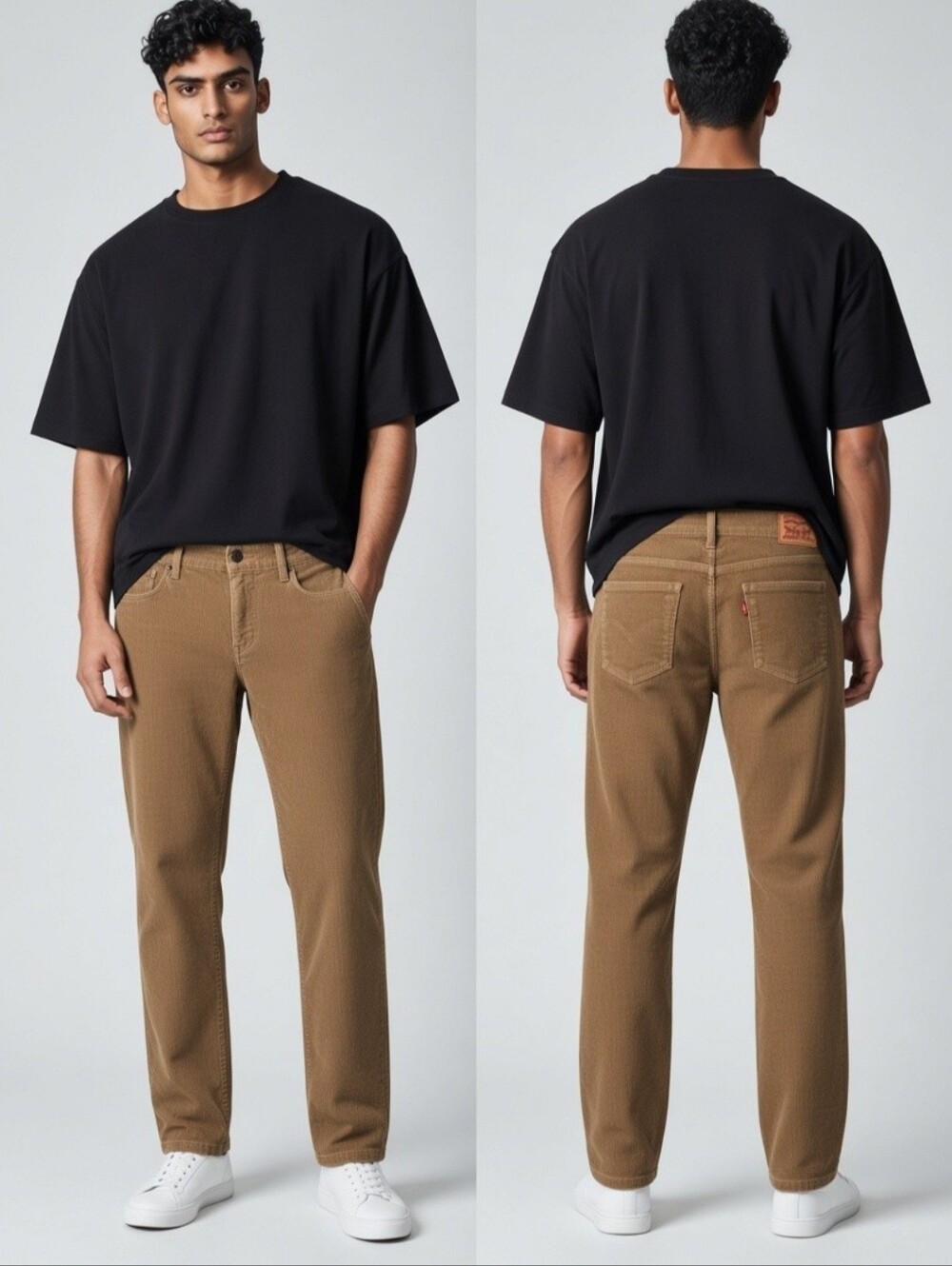 Women's Size 31 X 30 Levi's Original Brown/Tan Corduroy Pants Slim Fit Skinny Le